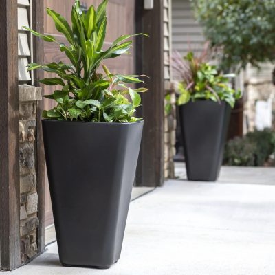 Black Square Outdoor Planter Large Plastic Pots 2 400x400