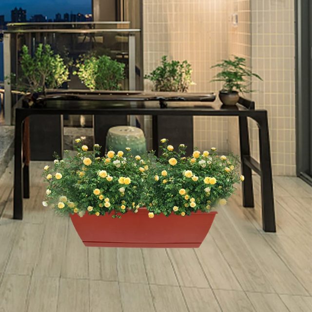 Rectangular outdoors flowerpot office large plastic pots (1)